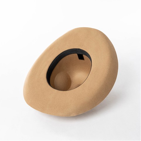 Wide-Brimmed Felt Hat with Ribbon and Bow