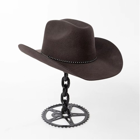Unisex Wide-Brimmed Felt Hat with Belt Trim