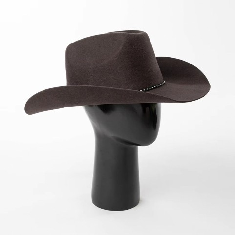 Unisex Wide-Brimmed Felt Hat with Belt Trim