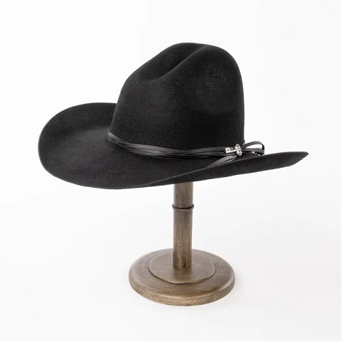 Unisex Wide-Brimmed Cowboy Hat with PU Cord and Key Charm
