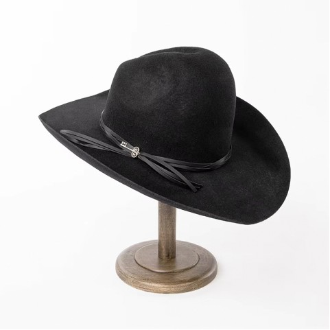 Unisex Wide-Brimmed Cowboy Hat with PU Cord and Key Charm