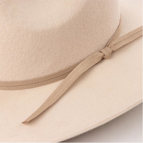 Unisex Wide-Brimmed Denim Hat with Ribbon