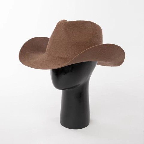 100% Wool Felt Cowboy Hat – Unisex Wide-Brimmed Felt Hat