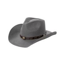 Unisex Wide-Brimmed Felt Hat with PU Belt Trim