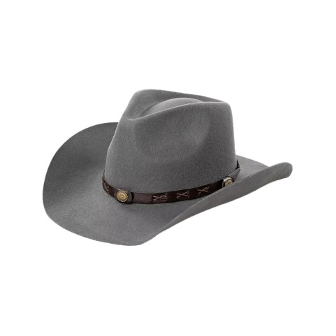 Unisex Wide-Brimmed Felt Hat with PU Belt Trim