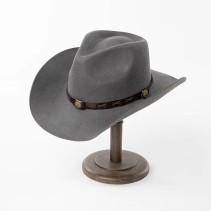 Unisex Wide-Brimmed Felt Hat with PU Belt Trim
