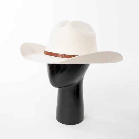 Cowboy Hat with Embossed PU Band — Wide Brim, Unisex Cowboy Hat with Embossed PU Band — Wide Brim, Unisex