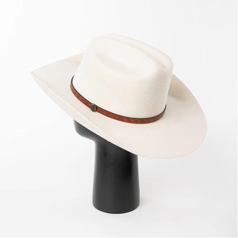 Cowboy Hat with Embossed PU Band — Wide Brim, Unisex Cowboy Hat with Embossed PU Band — Wide Brim, Unisex