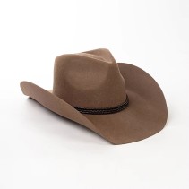 Cowboy Hat: Unisex Western-Style Wool Hat with PU Leather Band
