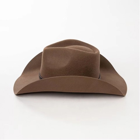 Cowboy Hat: Unisex Western-Style Wool Hat with PU Leather Band