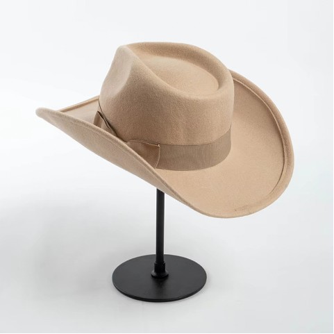 100% Wool Felt Cowboy Hat with Ribbon Bow