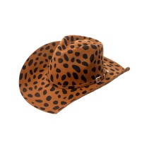 Wool Felt Leopard Print Western Cowboy Hat