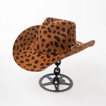 Wool Felt Leopard Print Western Cowboy Hat