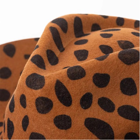 Wool Felt Leopard Print Western Cowboy Hat