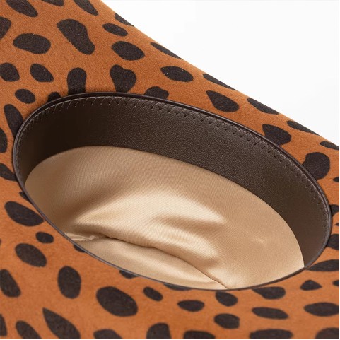 Wool Felt Leopard Print Western Cowboy Hat