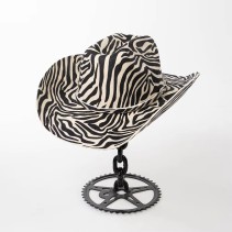 Wool Felt Western Cowboy Hat Zebra Pattern