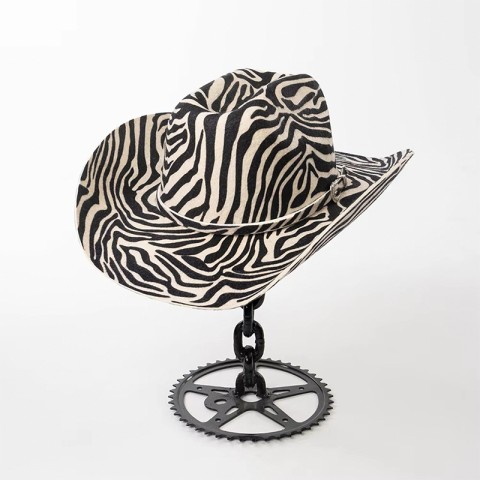 Wool Felt Western Cowboy Hat Zebra Pattern