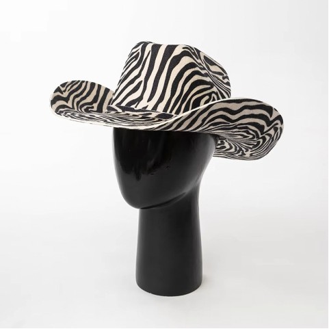 Wool Felt Western Cowboy Hat Zebra Pattern