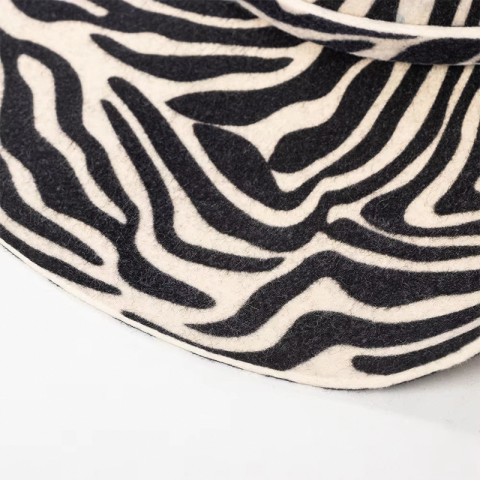 Wool Felt Western Cowboy Hat Zebra Pattern