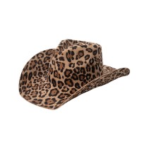 Wool Felt Leopard Print Cowboy Hat