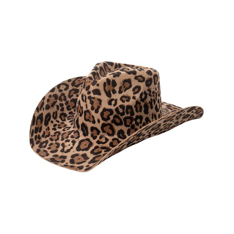 Wool Felt Leopard Print Cowboy Hat