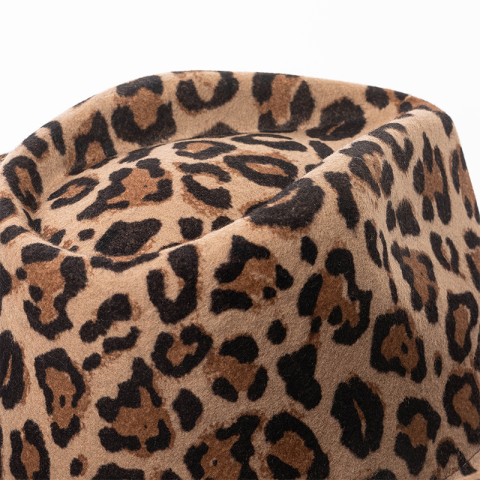 Wool Felt Leopard Print Cowboy Hat
