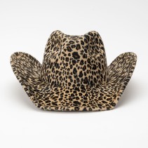 Leopard Print Felt Cowboy Hat