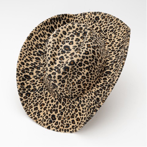 Leopard Print Felt Cowboy Hat