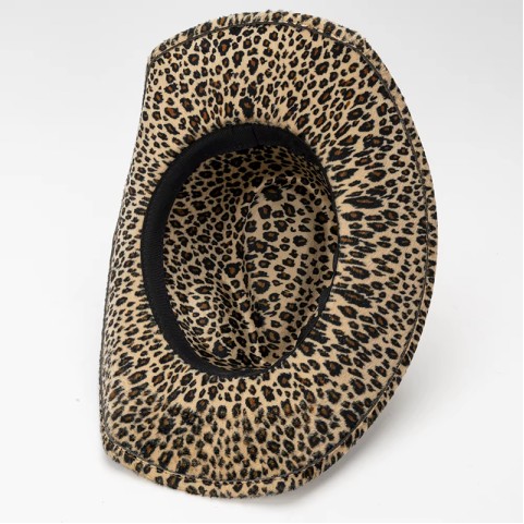 Leopard Print Felt Cowboy Hat
