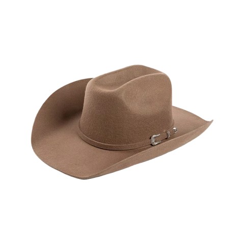 Unisex Felt Cowboy Hat with Buckle Accent – ​​Wide-Brimmed Wool Hat