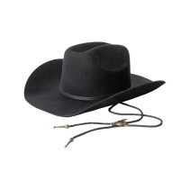 100% Wool Wide-Brimmed Felt Hat with Cowboy-Style Cord