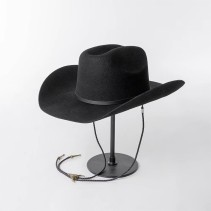 100% Wool Wide-Brimmed Felt Hat with Cowboy-Style Cord