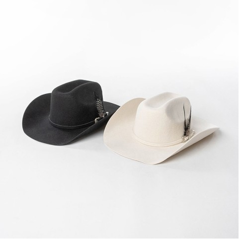 100% Wool Felt Cowboy Hat with Felt Ribbon and Buckle