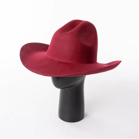 100% Wool Felt Cowboy Hat – Wide-Brimmed Felt Hat / Fedora