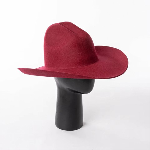 100% Wool Felt Cowboy Hat – Wide-Brimmed Felt Hat / Fedora