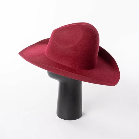 100% Wool Felt Cowboy Hat – Wide-Brimmed Felt Hat / Fedora