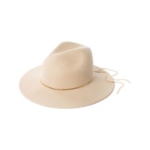 Gold Thin Rope Decorated Wide Brim Wool Felt Fedora Hat