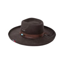 Hand-Embroidered Wide-Brim Fedora Hat