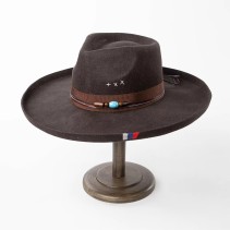 Hand-Embroidered Wide-Brim Fedora Hat