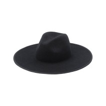 Two-Tone Double-Layer Wool Felt Wide-Brim Fedora Hat