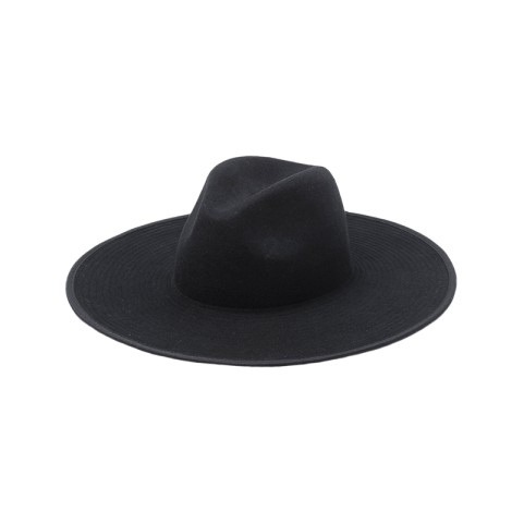 Two-Tone Double-Layer Wool Felt Wide-Brim Fedora Hat