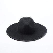 Two-Tone Double-Layer Wool Felt Wide-Brim Fedora Hat