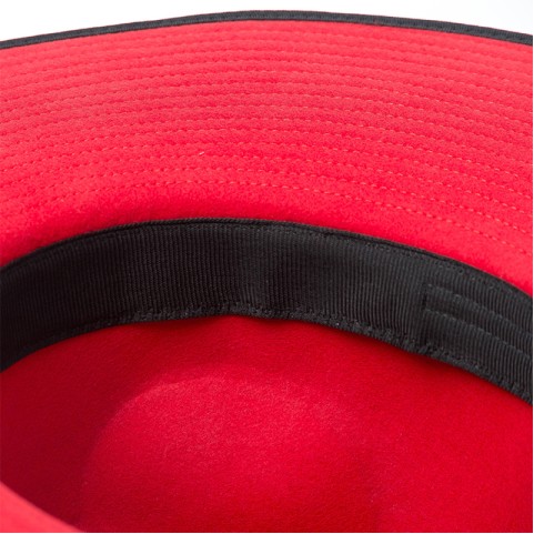 Two-Tone Double-Layer Wool Felt Wide-Brim Fedora Hat