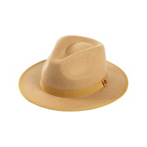 Wool Felt Fedora Hat with Ribbon Decoration Casual Men's Hat