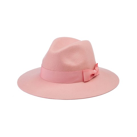 Hand-Embroidered Wool Felt Fedora Hat