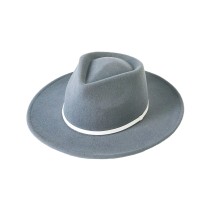 Wool Felt Fedora Hat with Ribbon Decoration
