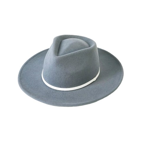 Wool Felt Fedora Hat with Ribbon Decoration