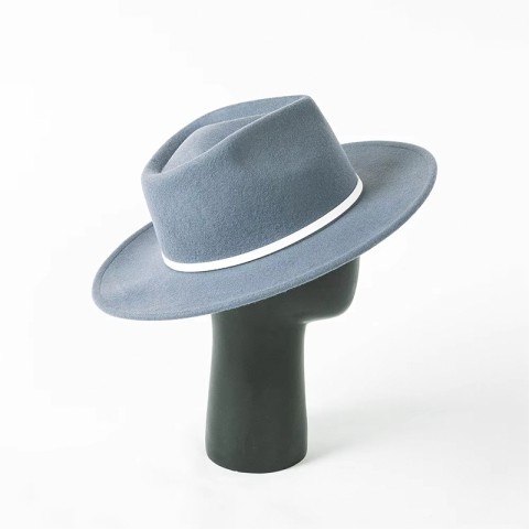Wool Felt Fedora Hat with Ribbon Decoration