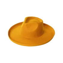 Hand-Embroidered Wide Brim Felt Hat