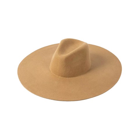Wool Felt Fedora Hat Ultra-Wide Brim Hard Brim Design